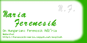 maria ferencsik business card